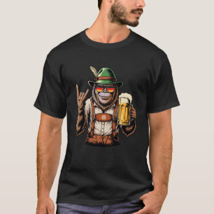 Deutscher Bigfoot Sasquatch Bier Lederhose Lustig T-Shirt