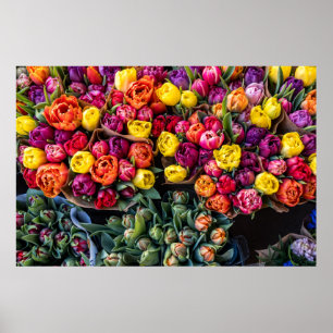 Deutscher Blumenmarkt – Frische Markt-Blüten Poster