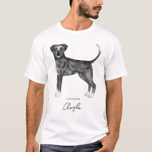 Deutscher Boxerhund in Schwarz & Weiß mit individu T-Shirt