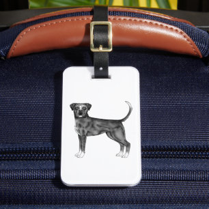 Deutscher Boxerhund in Schwarzweiß & benutzerdefin Gepäckanhänger