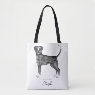 Deutscher Boxerhund in Schwarzweiß & benutzerdefin Tasche