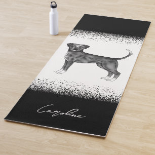 Deutscher Boxerhund in Schwarzweiß & benutzerdefin Yogamatte