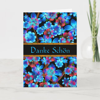 Deutscher danken Ihnen blauer Blumen-Karten-freier Dankeskarte