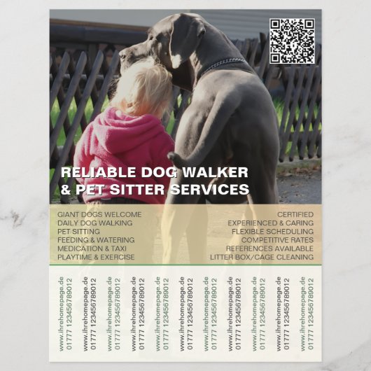 Deutscher Dogge-Hundesitter  Flyer (Vorne)