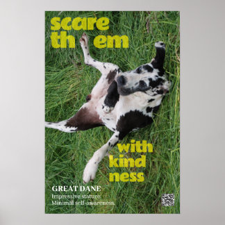 Deutscher Dogge Poster Erschrecke sie mit Freundli