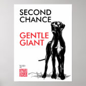 Deutscher Dogge Rettungs-QR-Code-Plakat Poster (Vorne)