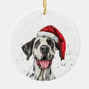 Deutscher Dogge Weihnachten Personalisiert Keramik Ornament