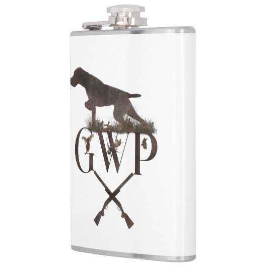 Deutscher Drahthaar Pointer Flask Flachmann (Links)