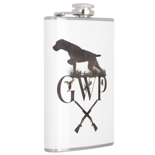 Deutscher Drahthaar Pointer Flask Flachmann (Rechts)