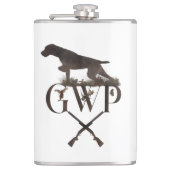 Deutscher Drahthaar Pointer Flask Flachmann (Vorderseite)