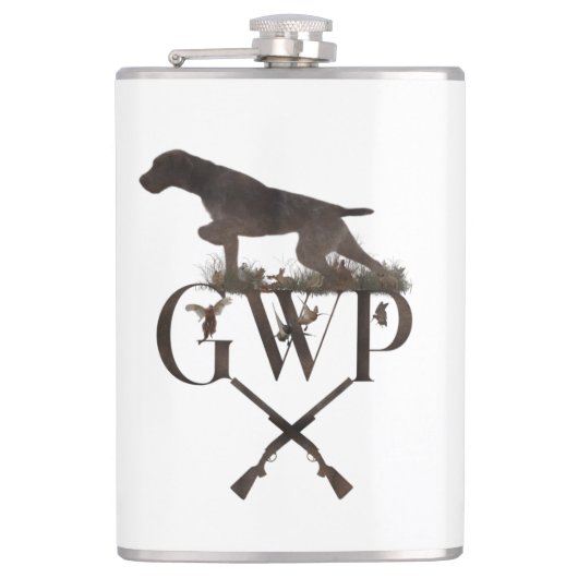 Deutscher Drahthaar Pointer Flask Flachmann (Vorderseite)