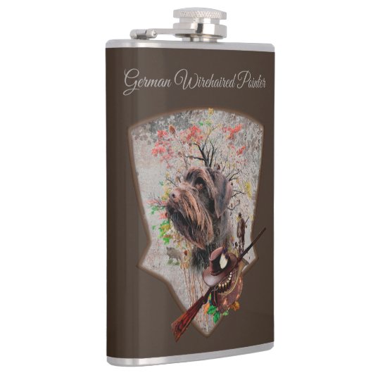 Deutscher Drahthaar Pointer Flask Flachmann (Rechts)