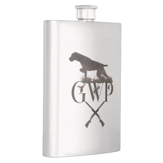 Deutscher Drahthaar Pointer Flask Flachmann (Rechts)