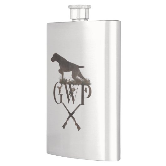 Deutscher Drahthaar Pointer Flask Flachmann (Links)