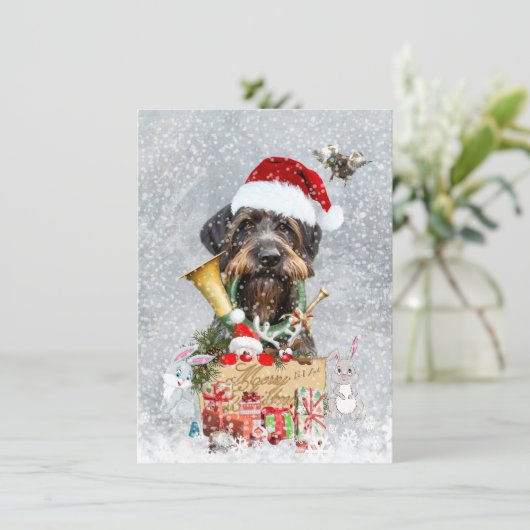 Deutscher Drahthaar Pointer, Jagdkarte Karte (Stehend Vorderseite)