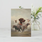 Deutscher Drahthaar Pointer, Jagdkarte Karte (Stehend Vorderseite)