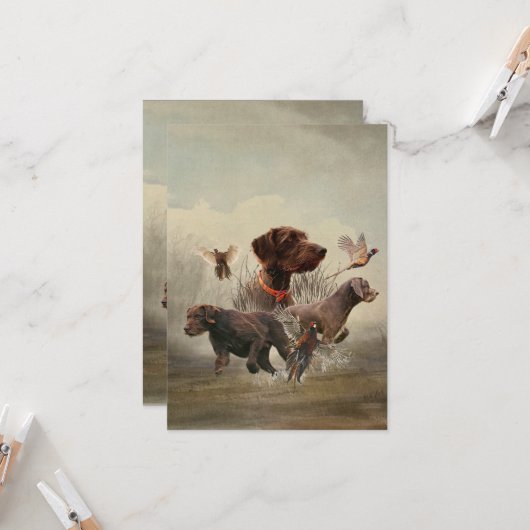 Deutscher Drahthaar Pointer, Jagdkarte Karte (Vorderseite/Rückseite Beispiel)