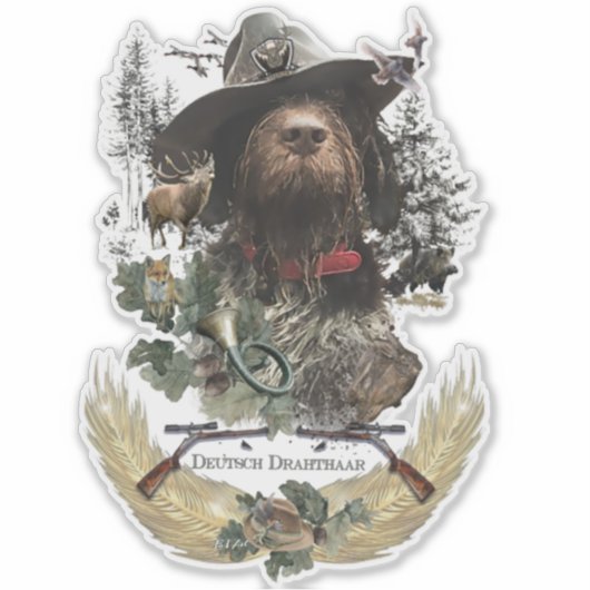 Deutscher Drahthaar Pointer Sticker (Vorderseite)