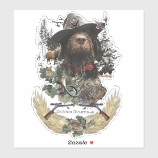 Deutscher Drahthaar Pointer Sticker (Blatt)