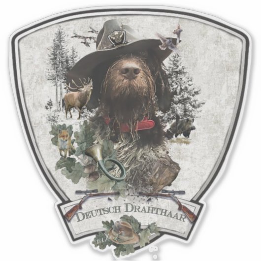 Deutscher Drahthaar Pointer Sticker (Vorderseite)