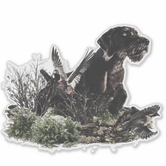 Deutscher Drahthaar Pointer Sticker (Vorderseite)