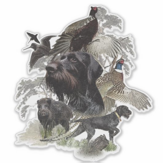 Deutscher Drahthaar Pointer Sticker (Vorderseite)