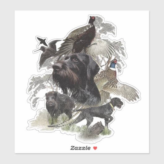 Deutscher Drahthaar Pointer Sticker (Blatt)