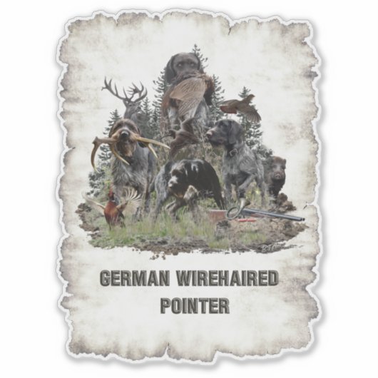 Deutscher Drahthaar Pointer Sticker (Vorderseite)