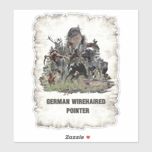 Deutscher Drahthaar Pointer Sticker (Blatt)