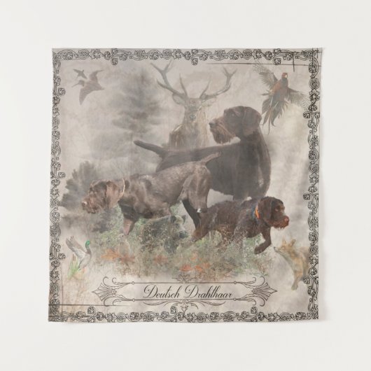 Deutscher Drahthaar Pointer Tapestry Wandteppich (Vorderseite)
