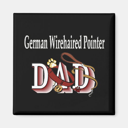 Deutscher Drahthaar Zeiger Papa Magnet (Vorne)