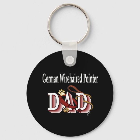 Deutscher Drahthaar Zeiger Papa Schlüsselanhänger (Vorderseite)