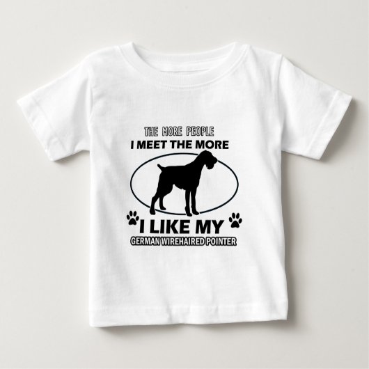 "deutscher Drahthaarzeiger" "deutsches Drahthaar Baby T-shirt (Vorderseite)