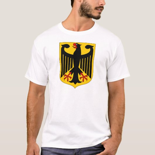 Deutscher Eagle auf gelbem Schild T-Shirt (Vorderseite)
