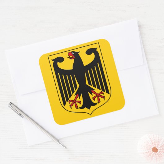 Deutscher Emblem-Aufkleber Quadratischer Aufkleber (Umschlag)