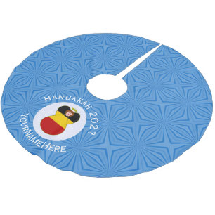 Deutscher Engel Hanukkah-Flagge Personalisiert Polyester Weihnachtsbaumdecke