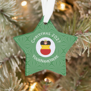 Deutscher Engel Weihnachtsflagge Personalisiert  Ornament