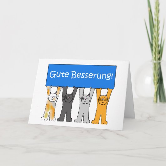 Deutscher erhalten Brunnen bald, Cartoon-Katzen Karte (Vorderseite)