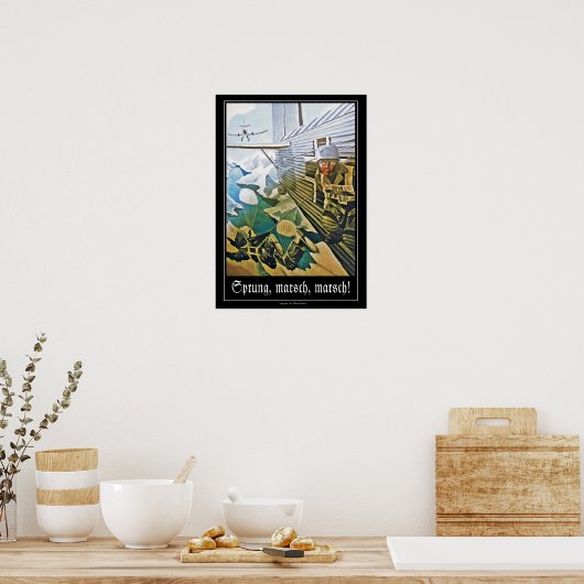 Deutscher Fallschirmjäger des Zweiten Weltkriegs Poster (Küche)