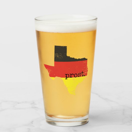 Deutscher Flag-Prost in bedrücktem Texas Glas (Vorne (Gefüllt))