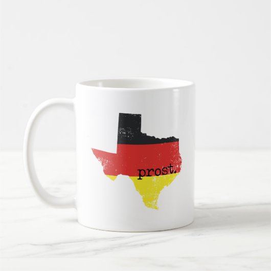 Deutscher Flag-Prost in bedrücktem Texas Kaffeetasse (Links)