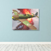Deutscher Fw-190 im Luftkampf Leinwanddruck (Insitu (Holzboden))