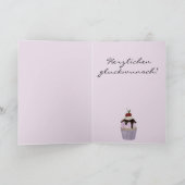 Deutscher Geburtstag Cherry Cupcake Karte (Innenseite)