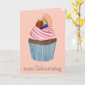Deutscher Geburtstag Fruchtkuchen Karte (Gelbe Blume)