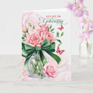Deutscher Geburtstag Geburtstag Rosa Rosen Schmett Karte