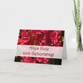 Deutscher Geburtstags-rote Bouganvilla-Karte Karte
