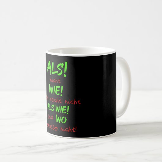 Deutscher Grammatiklehrer Kaffeetasse (VorderseiteRechts)