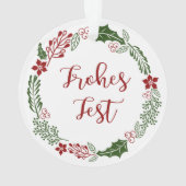 Deutscher Happy Holidays Wreath, Frohes Fest Ornament (Rückseite)