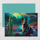 Deutscher Hirte auf einer Alien zum Geburtstag (Vorne/Hinten)