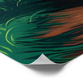 Deutscher Hirte, der durch den Wald läuft Poster (Ecke)